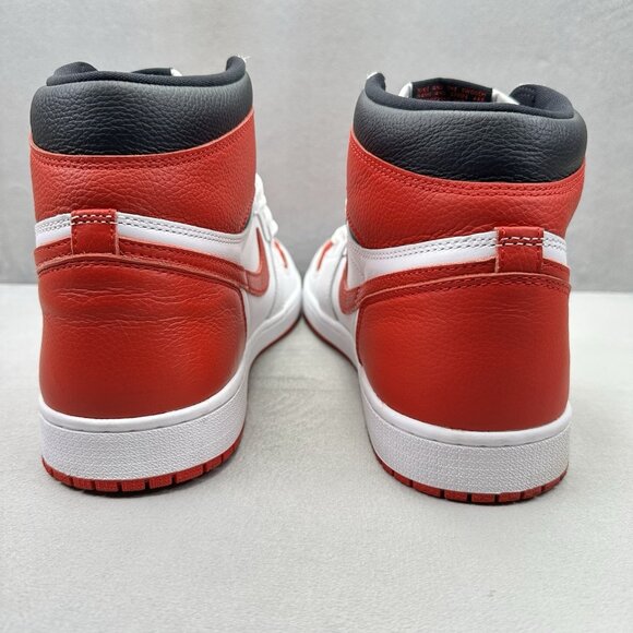 Mens Size 14 Nike Air Jordan 1 Retro High OG Heritage Shoes White Red Sneakers - Picture 4 of 8